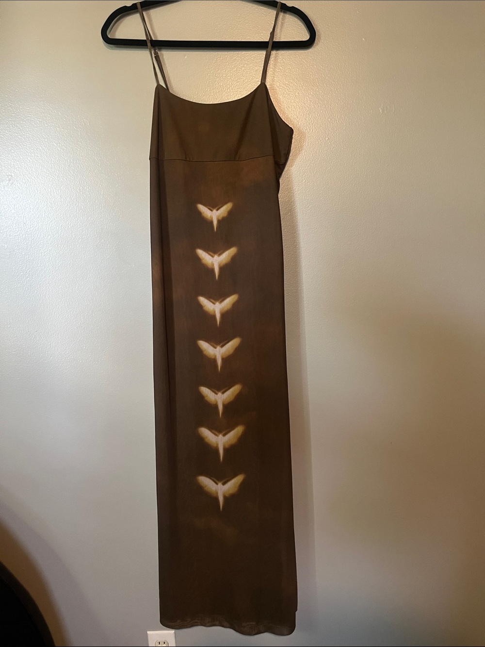 Nasty Gal Chocolate Brown Slip Dress with Subtle Tan Accents
